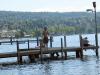 Ben preparing to swim in Lake Zurich